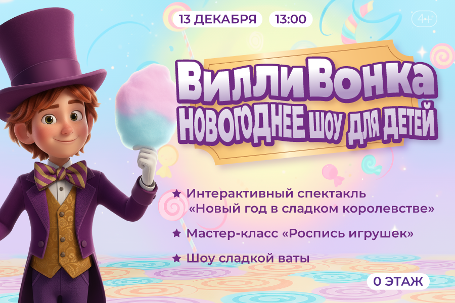 Новогоднее шоу для детей «Вилли Вонка»